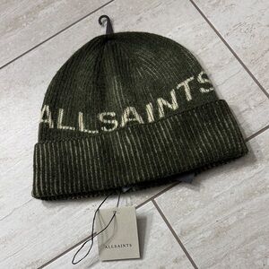 All Saints Dark Green/chalk  Beanie ..ribbed ..NWT
O/S ..men’s